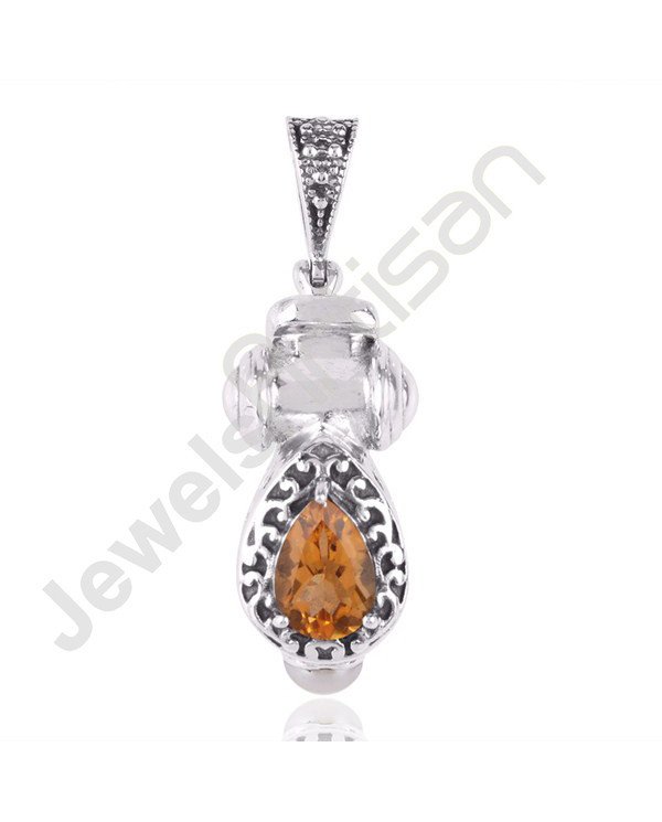Fresh Water Pearl Pendant Citrine Pendant Handmade Pendant