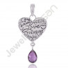 Sterling Silver Amethyst Charm Pendant