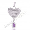 Sterling Silver Amethyst Charm Pendant