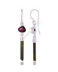 925 Sterling Silver Earrings Tourmaline Earrings Dangle Drop Earrings