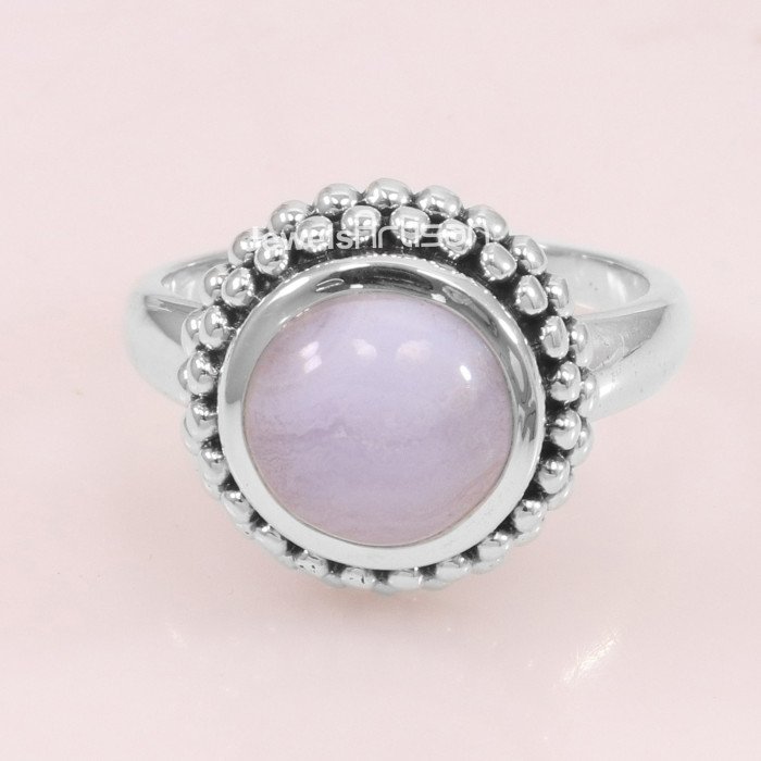 Blue Lace Agate 925 Sterling Silver Ring