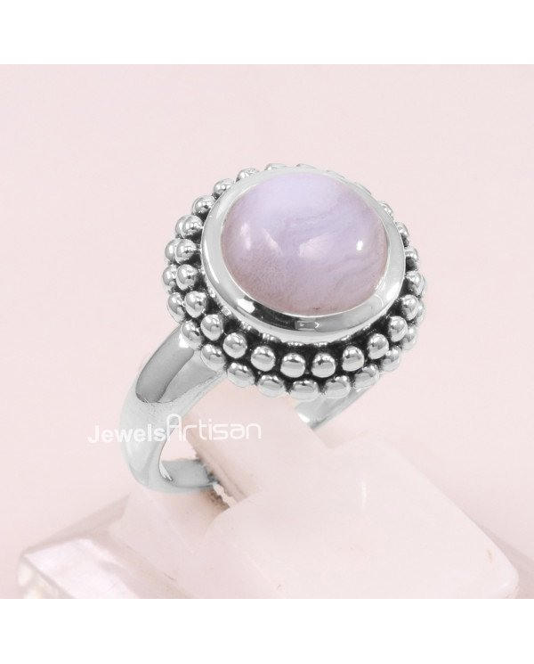 Blue Lace Agate 925 Sterling Silver Ring