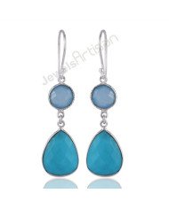Arizona Turquoise Earrings 925 Sterling Silver Earrings Handcrafted Earrings