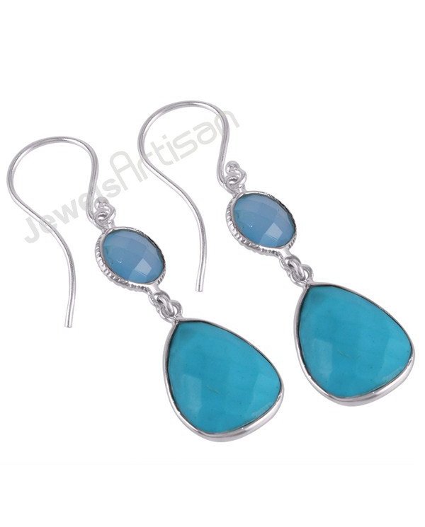 Arizona Turquoise Earrings 925 Sterling Silver Earrings Handcrafted Earrings