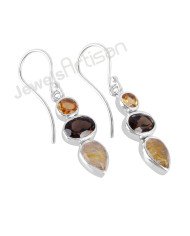 Rutilated Quartz Earring Smoky Quartz Earring Citrine Earring