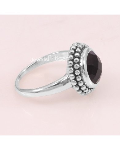 Black Onyx 925 Sterling Silver Classic Solitaire Ring