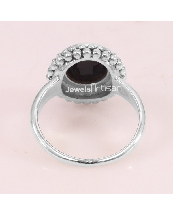 Black Onyx 925 Sterling Silver Classic Solitaire Ring