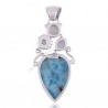 Sterling Silver Rainbow Moonstone Larimar Pendant