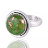 Green Copper Turquoise Gemstone Silver Ring Handcrafted Ring