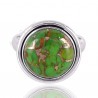 Green Copper Turquoise Gemstone Silver Ring Handcrafted Ring