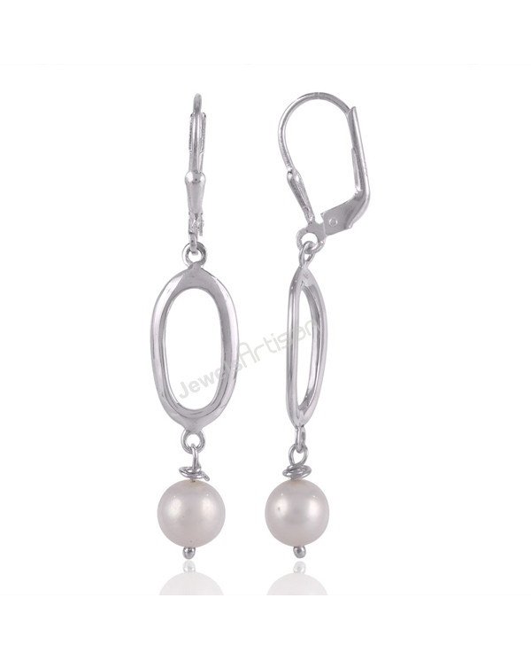 Handmade Earrings Pearl Earrings 925 Sterling Silver Earrings