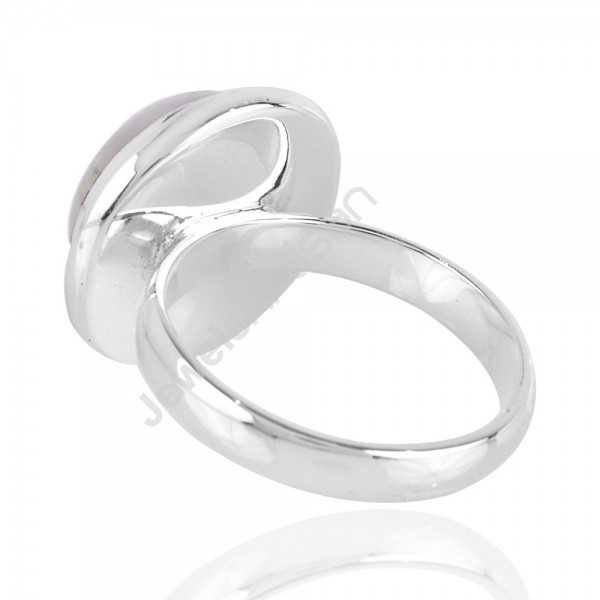 Rainbow Moonstone June Birthstone Gemstone Silver Ring