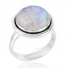 Rainbow Moonstone June Birthstone Gemstone Silver Ring