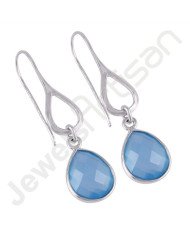 Blue Onyx Earrings 925 Sterling Silver Earrings Infinity Earrings