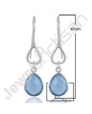 Blue Onyx Earrings 925 Sterling Silver Earrings Infinity Earrings