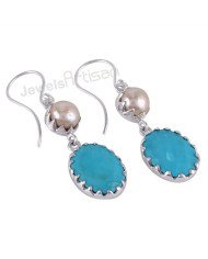 Arizona Turquoise Earrings 925 Sterling Silver Earrings Handcrafted Earrings