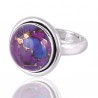 Purple Copper Turquoise December Birthstone Gemstone Silver Ring