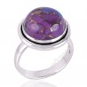 Purple Copper Turquoise December Birthstone Gemstone Silver Ring