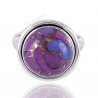 Purple Copper Turquoise December Birthstone Gemstone Silver Ring