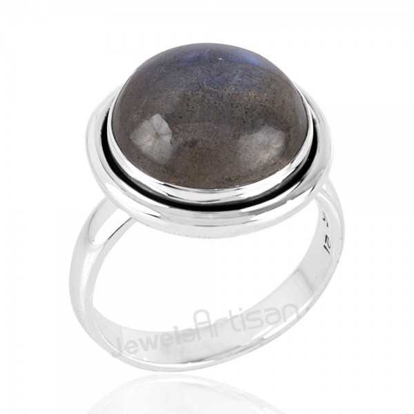 Labradorite Gemstone Silver Ring Birthstone Statement Ring