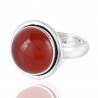 Red Onyx Gemstone Silver Ring Handcrafted Statement Ring