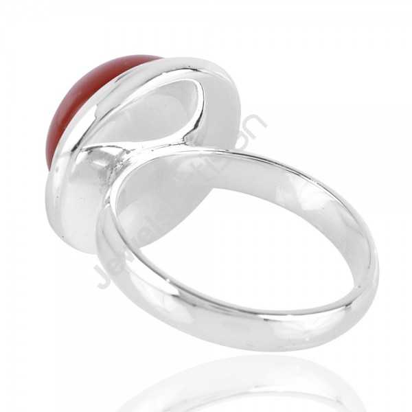 Red Onyx Gemstone Silver Ring Handcrafted Statement Ring