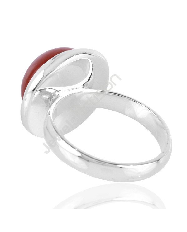 Red Onyx Gemstone Silver Ring Handcrafted Statement Ring