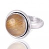 Golden Rutilated Quartz Gemstone Silver Handmade Ring