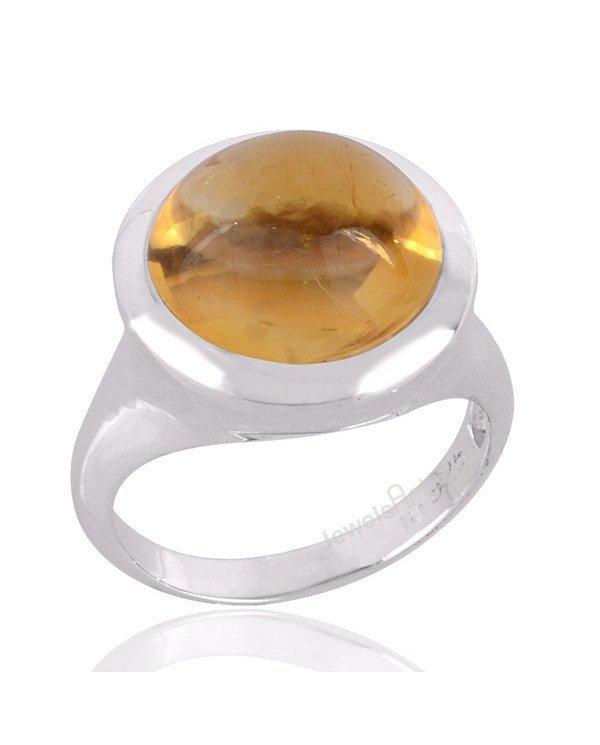 Citrine Gemstone Silver Ring November Birthstone Ring