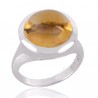 Citrine Gemstone Silver Ring November Birthstone Ring
