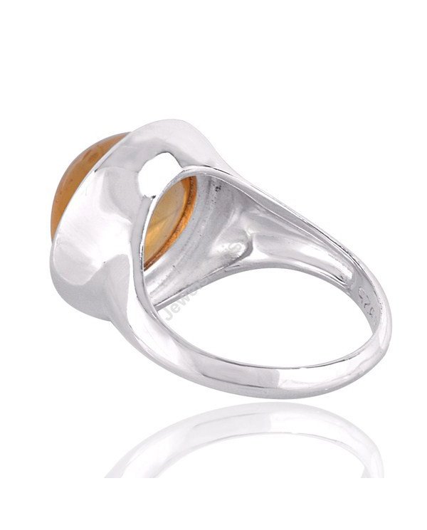 Citrine Gemstone Silver Ring November Birthstone Ring