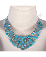 925 Sterling Silver Necklace Arizona Turquoise Necklace Sky Blue Topaz Necklace