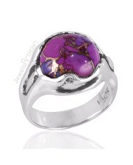 Purple Copper Turquoise Gemstone Silver Handcrafted Ring