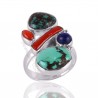 Tibetan Turquoise Handcrafted Gemstone Statement Silver Ring