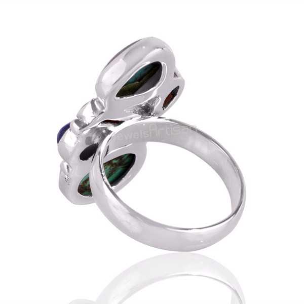 Tibetan Turquoise Handcrafted Gemstone Statement Silver Ring