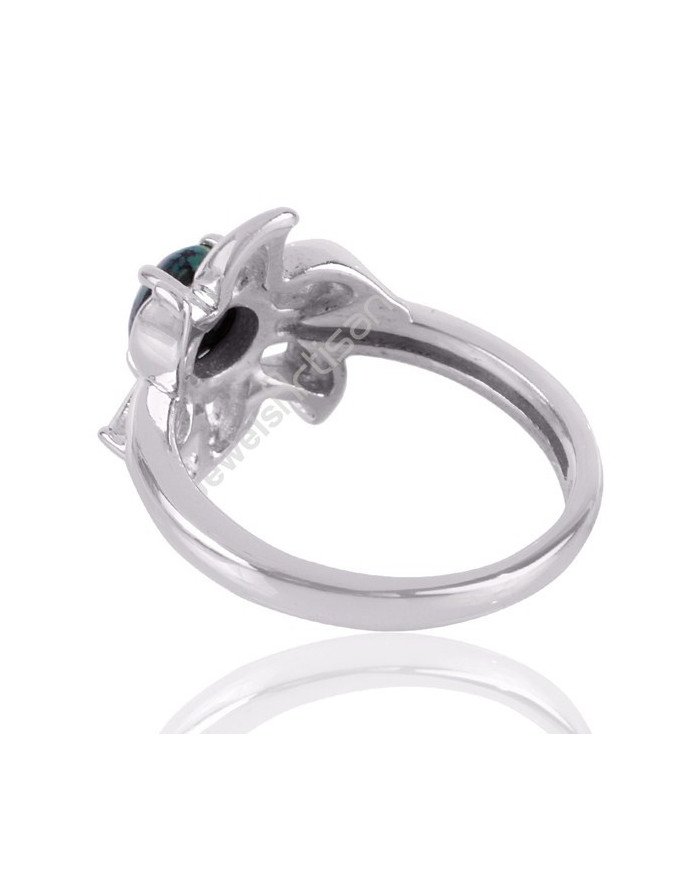 Tibetan Turquoise December Birthstone Gemstone Silver Ring