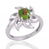 Green Copper Turquoise Gemstone Handmade Statement Silver Ring