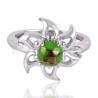 Green Copper Turquoise Gemstone Handmade Statement Silver Ring