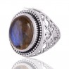 Labradorite Gemstone Silver Statement Ring For Men’s