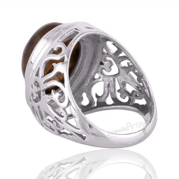 Labradorite Gemstone Silver Statement Ring For Men’s