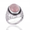 Rose Quartz Designer Gemstone Statement Silver Men’s Ring