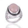 Pink Opal October Birthstone Gemstone Silver Statement Ring