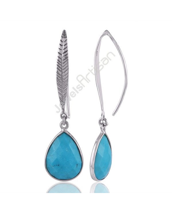 925 Silver Earrings Arizona Turquoise Earrings Dangle Drop Earrings