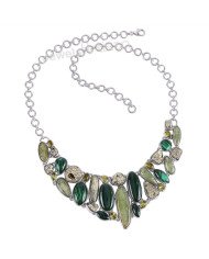 Malachite Necklace 925 Sterling Silver Necklace Cluster Necklace