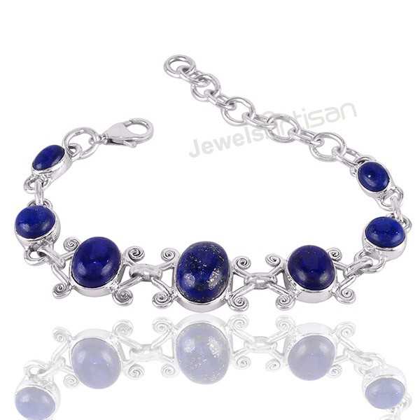 Silver Blue Lapis Lazuli Bracelet at Rs 1116/piece in Jaipur | ID:  22441364648