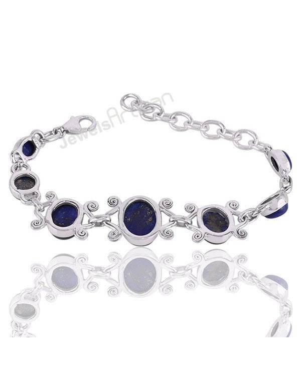Lapis Lazuli Bracelet 925 Sterling Silver Bracelet Handmade Bracelet