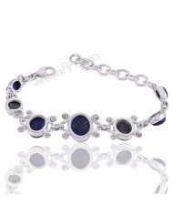 Lapis Lazuli Bracelet 925 Sterling Silver Bracelet Handmade Bracelet