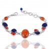 Sponge Coral Bracelet 925 Sterling Silver Bracelet Lapis Lazuli Bracelet