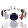Lapis Lazuli Bracelet 925 Sterling Silver Bracelet Labradorite Bracelet