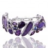 Amethyst Bracelet Charoite Bracelet 925 Sterling Silver Bracelet.